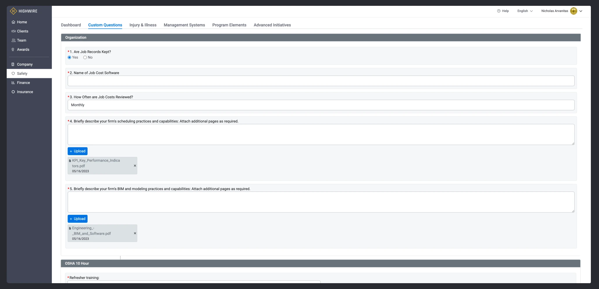 Old Assessment: Tabbed UI with many fields